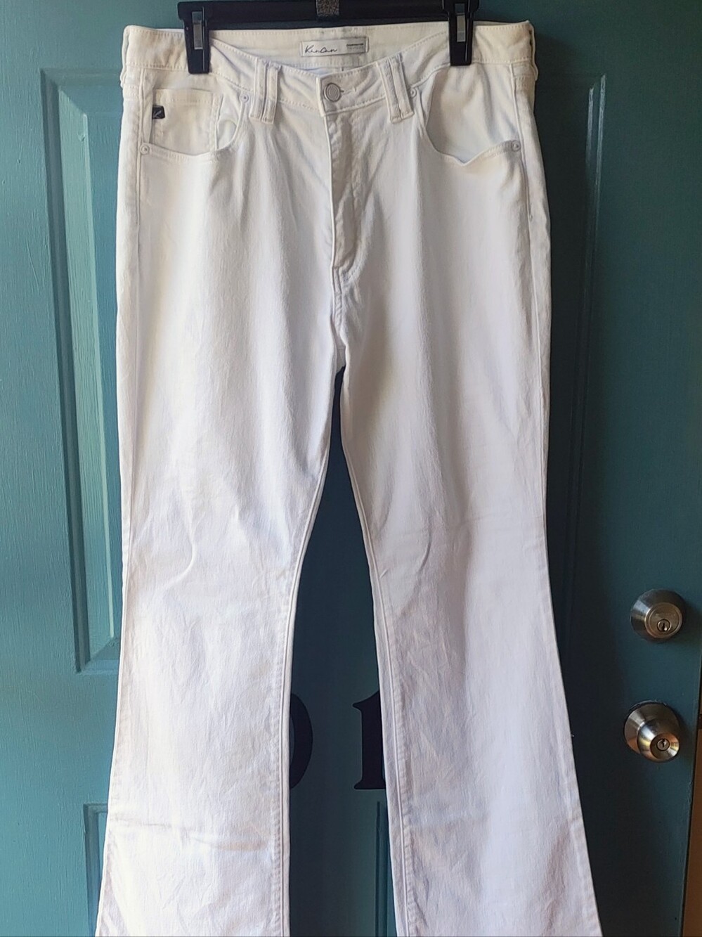 KanCan White Mid-Rise Boot Cut Jeans